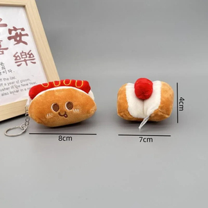 Thực Phẩm Sang Trọng Keychain Bánh Hamburger Hot Dog Pháp Khoai Tây Chiên Búp Bê Mềm Nhồi Bông Sang Trọng Mặt Dây Chuyền Cho Claw Máy Arcade Đồ Chơi Sang Trọng Búp Bê - Product Image 6