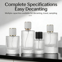 Flacon de parfum cylindrique en verre épais rechargeable à remplissage libre avec bouchon à vis 30/50/100ml, pulvérisateur à pompe personnalisé, emballage cosmétique, MOQ