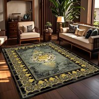 Tapis en velours cristal moelleux antidérapant grande surface avec motif géométrique, style moderne, couleur personnalisable pour salon