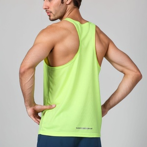 100% poliéster deportes sin costuras secado rápido hombres maratón impresión personalizada transpirable gimnasio carrera camiseta sin mangas para correr - Product Image 2