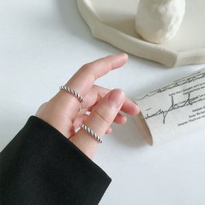 Anillo de Plata de Ley 925 para mujer, joyería trenzada <span class=keywords><strong>infinity</strong></span> trenzada, apilamiento de plata tailandesa vintage - Product Image 4