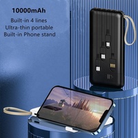 Véritable Power Bank Portable 3 en 1 avec Câbles Smart Power Bank 10000mah Chargeur Portable Logo Personnalisé 10000mAh PowerBank