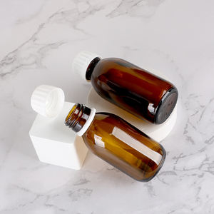 Botella de vidrio ámbar ecológica de 60 ml, 2 oz, 125 ml, 5 oz, 200 ml, 6.7 oz, frasco de vidrio de pared gruesa reciclable para bebida de vitamina CoQ10 - Product Image 3