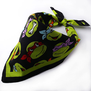Bandana Quadrata Grande in Puro Cotone con Design Personalizzato <span class=keywords><strong>delle</strong></span> <span class=keywords><strong>Tartarughe</strong></span> <span class=keywords><strong>Ninja</strong></span> a Forma di Rana Verde - Product Image 3