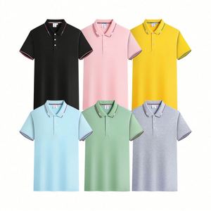 Design Wholesale Solid Color Short Sleeved Shirts Pure Cotton Men's Business Men Polo <b>T</b> Shirt - Product Image 3
