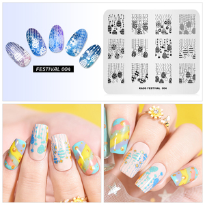 Plaque de tamponnage pour ongles KADS Festival Party en acier inoxydable, 15 motifs, modèle de nail art pour transfert de motifs de manucure - Product Image 4