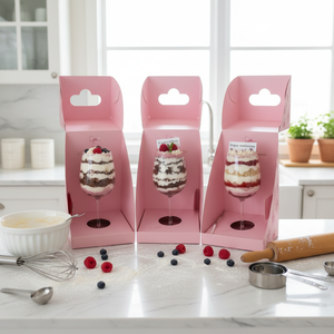 Boîtes d'emballage pour cupcakes auto-érectables en carton blanc écologique d'Arabie Saoudite avec doublure en papier artistique et gaufrage à chaud - Product Image 4