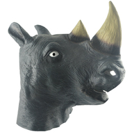 Nouveau Masque de Tête de Rhinocéros – Masque de Farce pour Halloween, Costume de Bal, Masque Animal Amusant en Silicone
