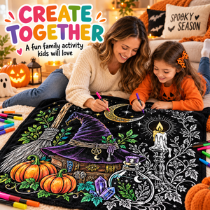 Halloween DIY Coloring Throw <b>Blanket</b> Rectangular Flannel Pumpkin Pattern Home Decor Autumn Seasonal Kids Activity <b>Blanket</b> - Product Image 1