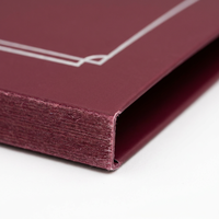 Carpeta de Papel Plegable Personalizada para Negocios, Color Borgoña, Laminado Mate, Papel Plateado, Logotipo Gratuito, OEM, ODM, Directo de Fábrica