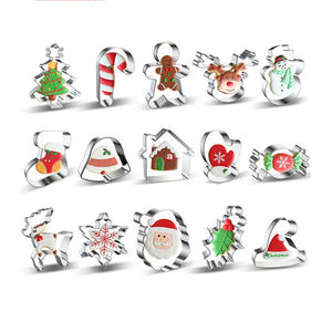 Fabricants Découpeur de biscuits pour maison de Noël Découpeur de gâteaux pour maison en acier inoxydable Bonbons Bonhomme de neige Découpeur de biscuits pour Noël - Product Image 1