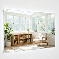 Grand miroir mural rectangulaire sans cadre, miroir d'appoint en verre et aluminium pour salon, sur mesure 3-8 mm pour l'intérieur de la maison, vente en gros