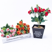 Bouquet de roses artificielles en soie effet naturel, vente en gros, sans entretien, fleurs artificielles pour la maison, mariage et événements