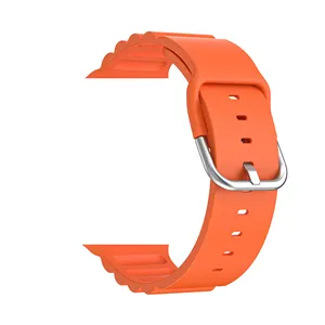 Wave Design Sport Polsband Zachte Siliconen Vervangende Horlogeband Voor Apple Watch Serie 6 7 8 9 Ultra 2 Se