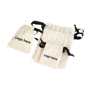 Custom Logo Printed Satin Jute Linen Canvas Jewelry <b>Drawstring</b> <b>Pouch</b> Bag with Rope Handle Luxury Satin Packaging for Shopping - Product Image 1