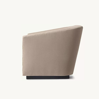 Fauteuil minimaliste moderne en tissu rembourré avec dossier en forme de baril - Écologique et durable pour salon, villa, hôtel, bar