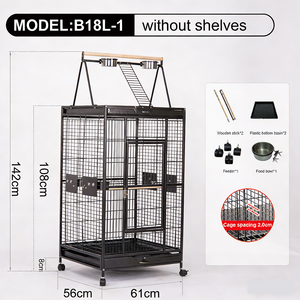 Jaula de Hierro Resistente y Lujosa para Pájaros, con Gran Espacio y 4 Ruedas, para Loros, Canarios, Guacamayos, Periquitos, en Venta - Product Image 3