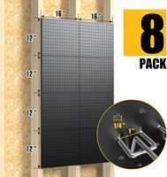 Panneaux de fixation murale métalliques Chenlong (lot de 8) (50 crochets) – Robustes, écologiques, imperméables, couleur personnalisable, montage mural facile, design moderne