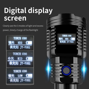 ไฟฉาย LED กำลังสูง แข็งแรง ทนทาน ทำจากสแตนเลส 1000+ ลูเมนส์ กันน้ำระดับ IP44 ชาร์จผ่าน USB เหมาะสำหรับตั้งแคมป์และใช้ในกรณีฉุกเฉิน - Product Image 5