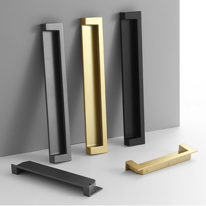 Furniture Hardware Invisible Embedded Wardrobe Cabinet Handles Wholesale Zinc Alloy Modern Recessed Closet <strong>Door</strong> Handle - Product Image 3