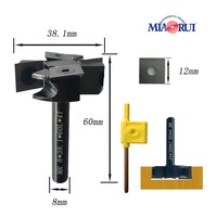 Miaorui 8*38.1 * 60L *(2 + 2)T couteau de rupture de plaque détachable CNC Spoilboard surfaçage fraise Insert-Style bois routeur Bits