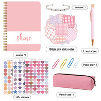 Ensemble de journal DIY, autocollants pour journal d'enfant, clips pour jeunes, ensemble de livres, ensemble de papeterie créative personnalisable, ensemble cadeau DIY