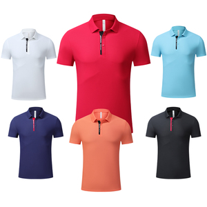 Polo à col pour hommes en vrac Polo décontracté d'affaires anti-rides en maille respirante à rayures personnalisées - Product Image 2