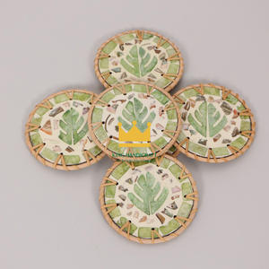 Posavasos de ratán redondo de madreperla moderno ecológico hecho a mano Natural, vajilla de comedor decorativa, estera de Vietnam - Product Image 2