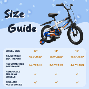 Vélo <span class=keywords><strong>pour</strong></span> enfants à une vitesse en acier haute teneur en carbone de qualité supérieure, 12/14/16 pouces, avec roues d'apprentissage <span class=keywords><strong>pour</strong></span> garçons de 3 à 9 ans - Product Image 4