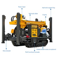 Foreuse hydraulique diesel sur chenilles de 350 m pour puits d'eau, machine de forage de puits pour l'approvisionnement en eau minier