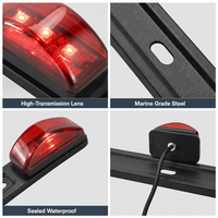 Nouvelle barre lumineuse de signalisation LED rouge de 14 pouces, indice de protection IP67, homologation SAE/DOT, base en acier inoxydable pour usage intensif