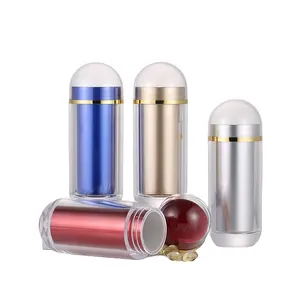 Plastic Pill Bottles Medical Container Black Empty Vitamin Capsule PS Bullet Shape Bottle Storage Ginseng Nutrition Supplement