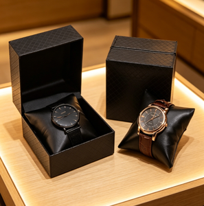 Caja de Regalo de Lujo Personalizada para Relojes, de Cuero Negro Ecológico, Hecha con Materiales Reciclados, Estuche de Almacenamiento, Caja de Exhibición, Venta al Por Mayor, Portátil - Product Image 4