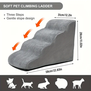 Escalones para Perros de Esponja Ligeros y Ecológicos Personalizados, para Perros Pequeños y Gatos, Rampa para Mascotas de 4 Escalones para Camas Altas y Sofás, Antideslizante y Fácil de Usar - Product Image 2