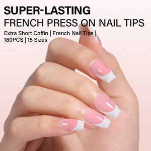 <span class=keywords><strong>Uñas</strong></span> Postizas Cortas y Afiladas Estilo Francés, 180 Piezas, Elegantes Balladina, <span class=keywords><strong>Uñas</strong></span> Acrílicas Reutilizables al por Mayor para Salón - Product Image 3