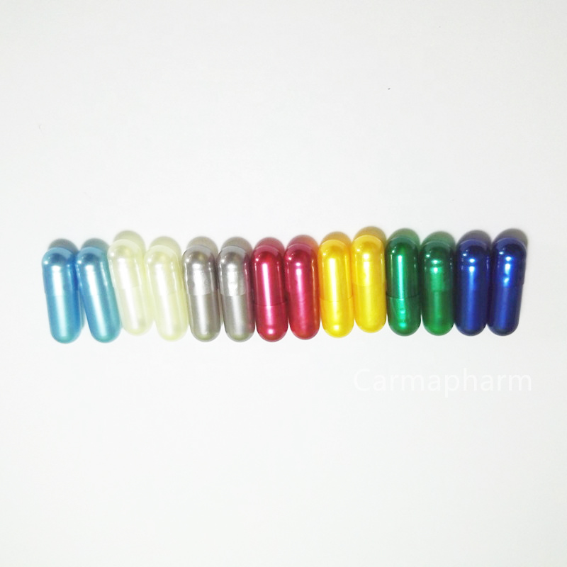 Цветные жемчужные желатиновые Твердые пустые капсулы металлические жемчужные капсулы