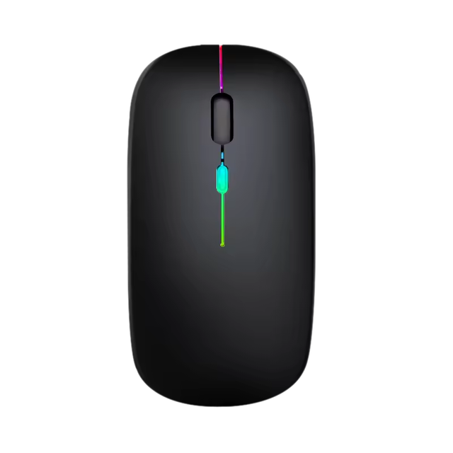 1600DPI RGB Ultra-Thin Rechargeable BT Wireless Optical Mouse for Laptop PC Mini USB Interface