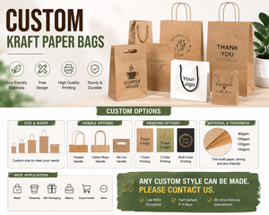 Sacchetti di <span class=keywords><strong>Carta</strong></span> <span class=keywords><strong>Kraft</strong></span> Personalizzati con Logo per Panetterie, Caffetterie, Asporto, Imballaggio Alimentare, Scatole e Borse per la Spesa - Product Image 5