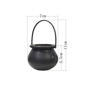 Mini hervidores de dulces de Halloween, novedad, <span class=keywords><strong>Caldero</strong></span>, teteras, tazas, <span class=keywords><strong>Caldero</strong></span> de bruja negro de plástico para Navidad, novedad, soporte para dulces - Product Image 3
