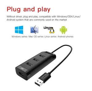 USB 2.0 4-Port Hub với chỉ số ánh sáng bên ngoài tốc độ cung cấp điện chb006 - Product Image 6