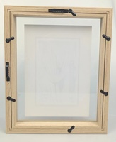 Bingkai Foto Kayu Persegi Panjang MDF Bingkai Foto Kaca Kayu Ek Logo Paduan Warna Kayu Modern Alami Kustom Buatan Tangan