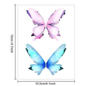 Tatuaje Temporal de Mariposa y Flor, Adhesivo Colorido para Maquillaje Corporal, para Decoración de Fiestas de Cumpleaños Infantiles y Uso en Festivales - Product Image 6