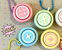 Gantungan Kunci Klik-Klik Kartun Plastik PLA Cetak 3D NC, Mainan Fidget Kreatif, Pereda Stres, Liontin Klik Berkelanjutan, Ringan