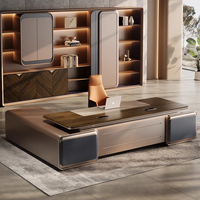 Ceo Executive Office Furniture Escritorio de oficina de alta gama, lujoso y moderno para uso administrativo, escritorio de gerente y silla