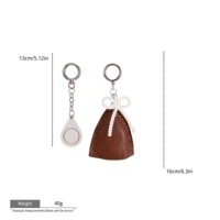 Alarme personnelle OEM, porte-clés de sécurité, étui en cuir, breloque nœud perlé, mini alarme de sécurité pour sac