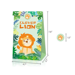 12 Pieces Animal Party Favor <strong>Bags</strong> Colorful Party Paper Gift <strong>Bags</strong> for Jungle Safari Theme Birthday Party Baby Shower Supplies - Product Image 5