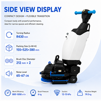 Nettoyeur-sécheur de sols compact à batterie au lithium, design pliable, machine de nettoyage commerciale pour hôtels et magasins de détail