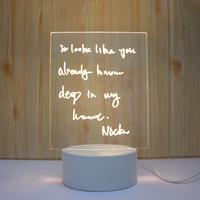 Lampe de chambre à coucher pour fille, cadeau créatif, mignon, lumière douce, lampe de bureau 3D, tableau de messages, veilleuse avec stylo