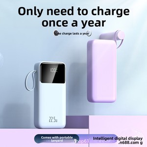 Batterie externe 20 000 <span class=keywords><strong>mAh</strong></span> avec affichage numérique, charge ultra-rapide 22,5 W, grande capacité, portable, universelle pour smartphones, en plastique - Product Image 4