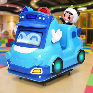 Manège interactif pour enfants en forme de voiture de police, à monnayeur, équipement d'arcade pour centre commercial, en métal - Product Image 1